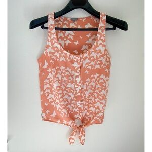 Charlotte Russe sleeveless tie front blouse.  Size S.  Peachy orange color.